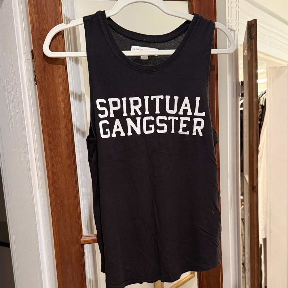 Spiritual Gangster Black Tank Top size Small